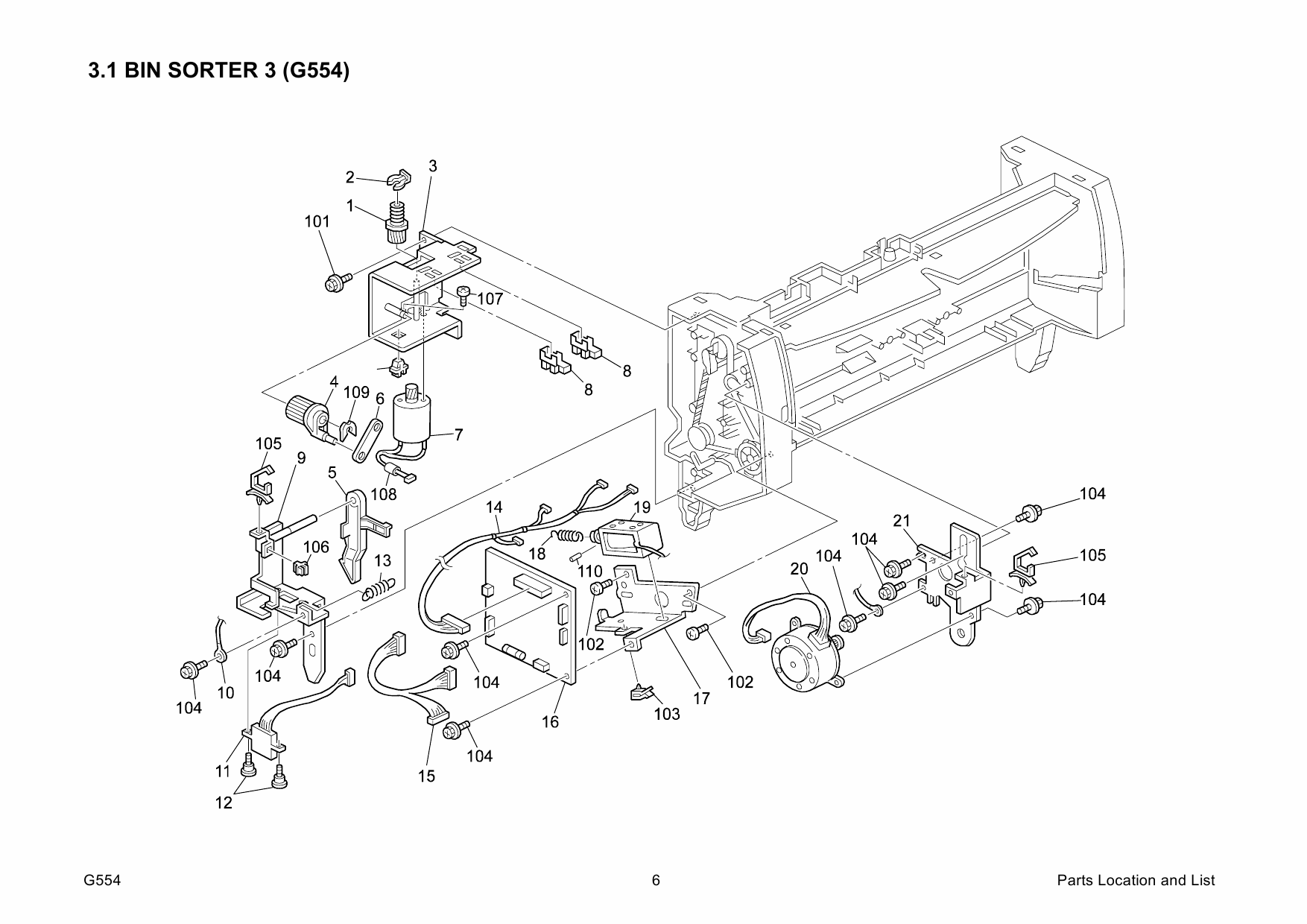 RICOH Options G554 1-BIN-SORTER Parts Catalog PDF download-3 RICOH Options G554 1-BIN-SORTER Parts Catalog PDF download-3